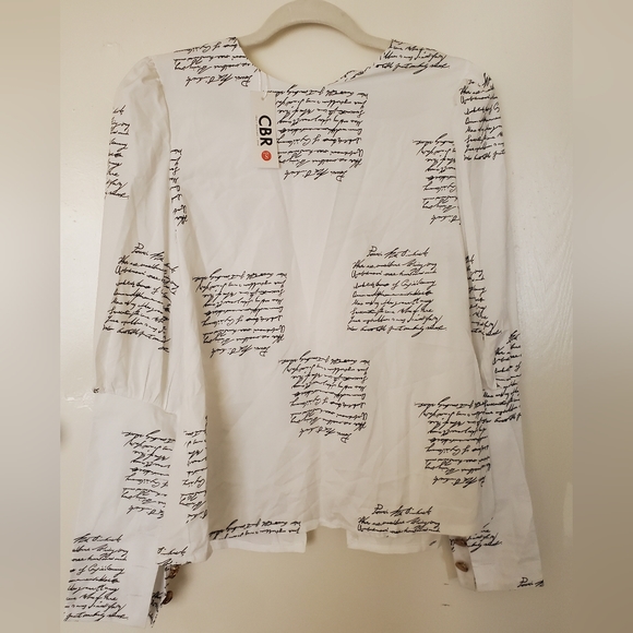 New CBR Chic Boutique Rose Full Back Gold Button Down Blouse. - Picture 4 of 12